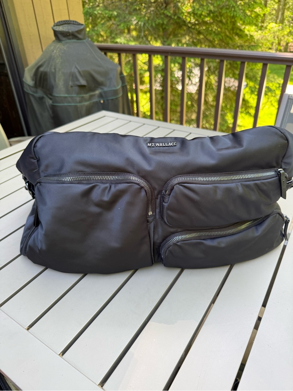 MZ Wallace Black Quilted Duffel with Multiple Front Pockets - Picture 4 of 11